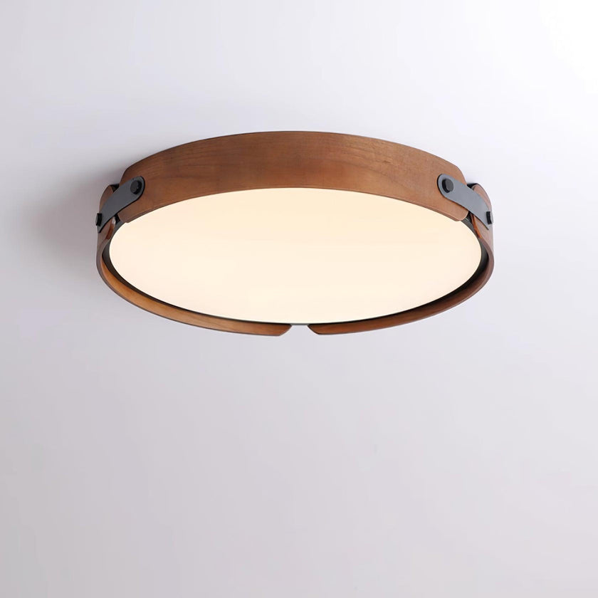 Walnut Wood Disc Ceiling Light