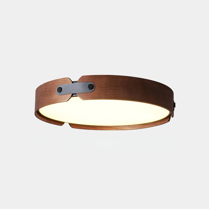Walnut Wood Disc Ceiling Light
