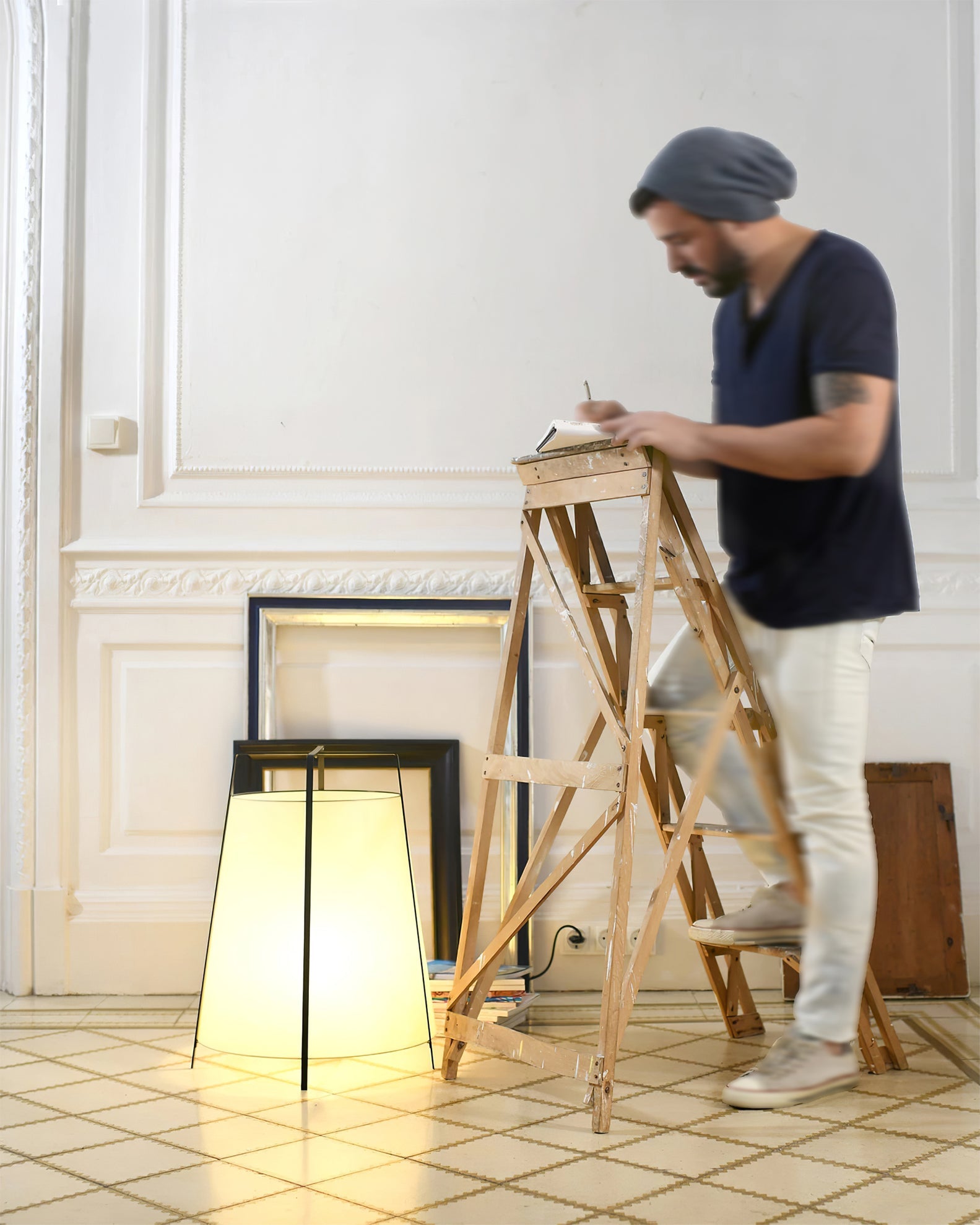 Oriental Fabric Shade Table Lamp