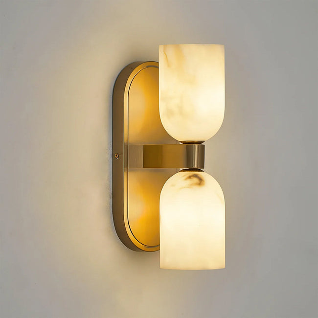 Alabaster Twin-Cup Wall Sconce