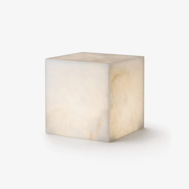 Alabaster Cube Glow Table Lamp