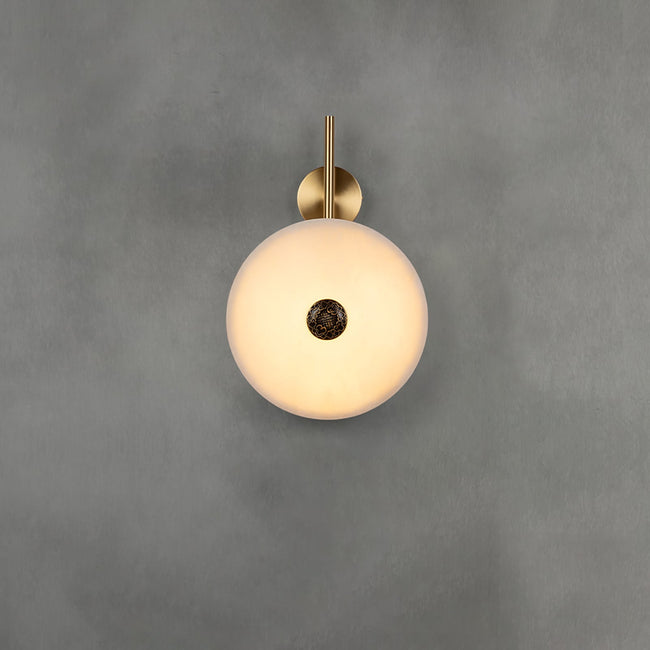 Alabaster Disc Brass Sconce