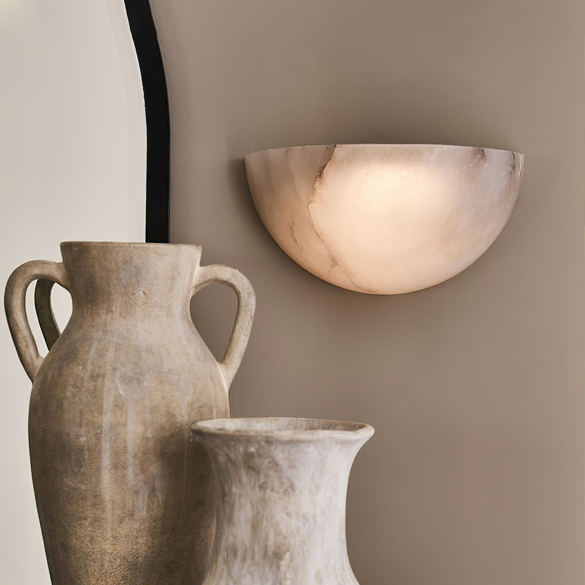 Alabaster Crescent Wall Sconce