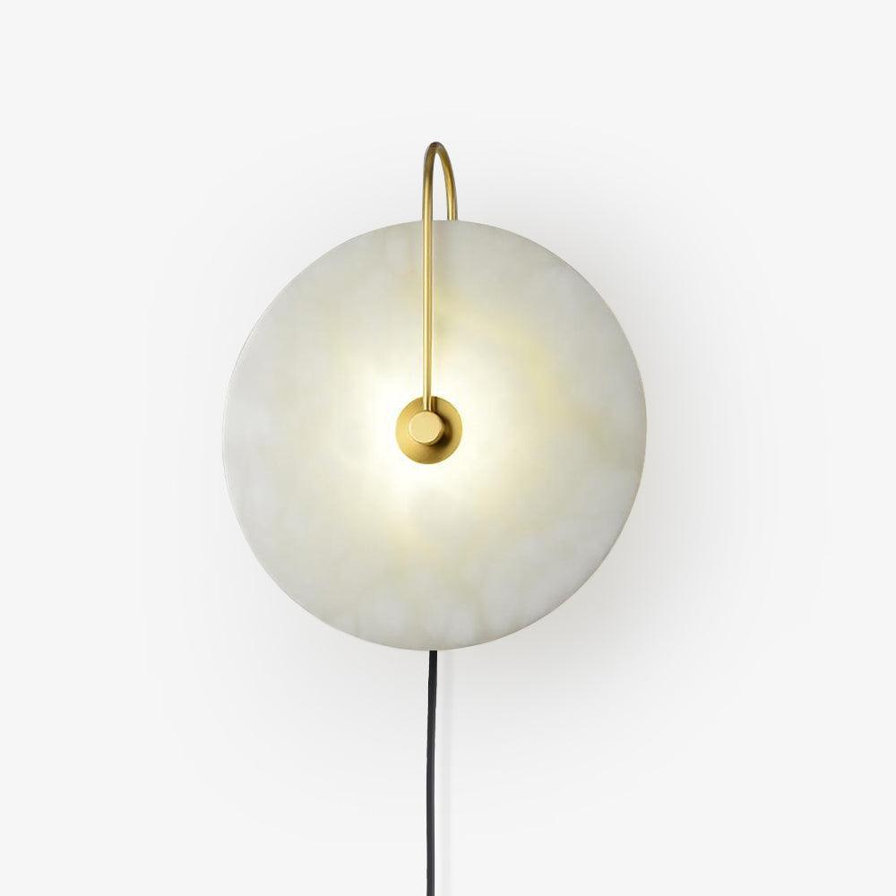 Alabaster Disc LED Plug-In Wall Lamp