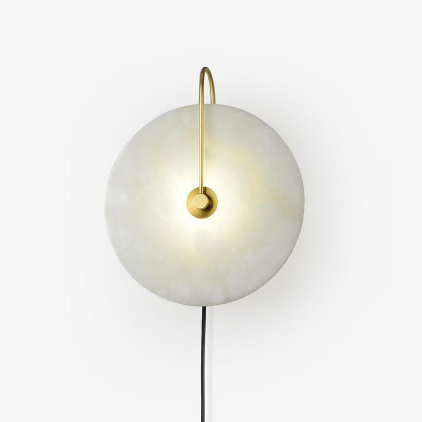 Alabaster Disc LED Plug-In Wall Lamp