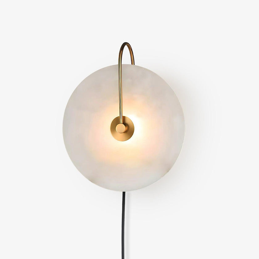 Alabaster Disc LED Plug-In Wall Lamp
