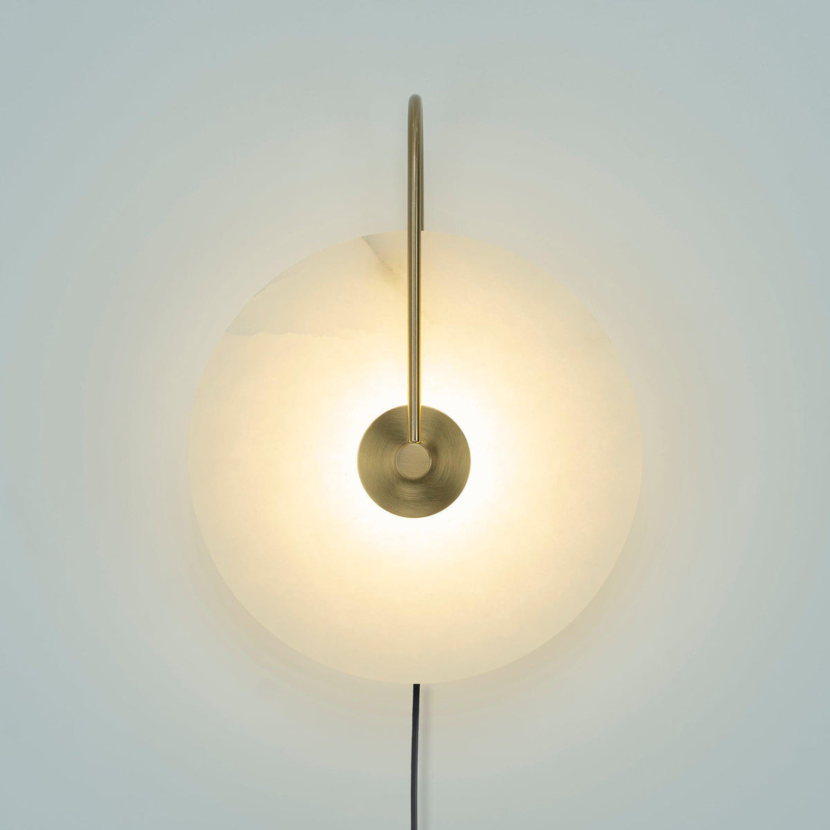 Alabaster Disc LED Plug-In Wall Lamp