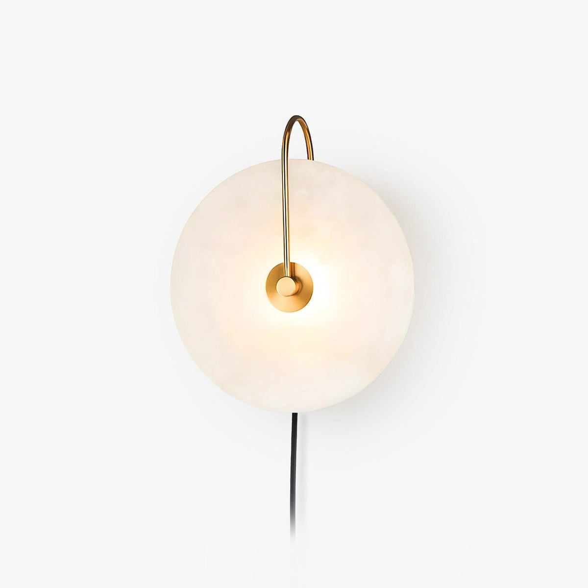 Alabaster Disc LED Plug-In Wall Lamp