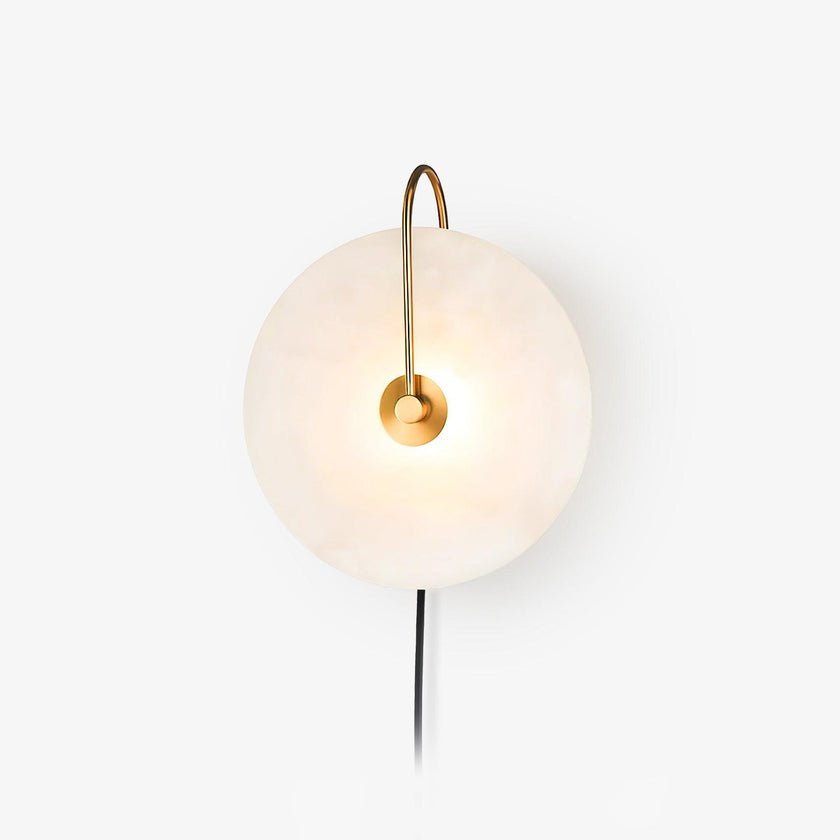 Alabaster Disc LED Plug-In Wall Lamp