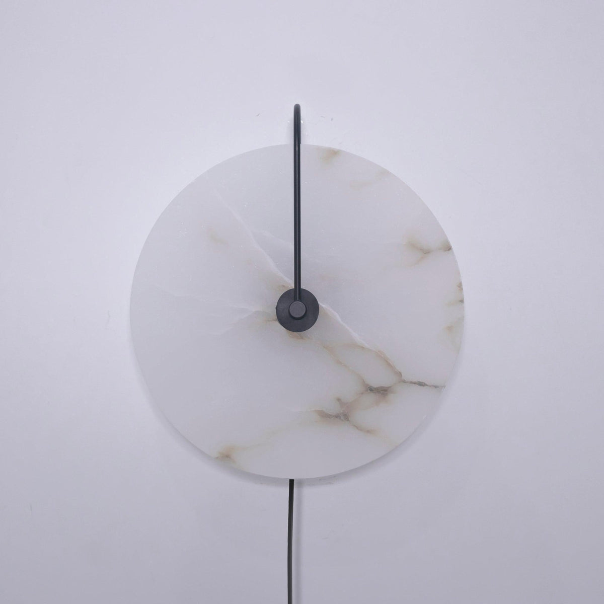 Alabaster Disc LED Plug-In Wall Lamp