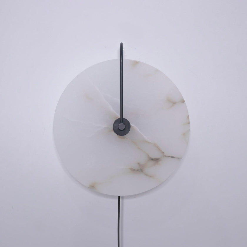 Alabaster Disc LED Plug-In Wall Lamp