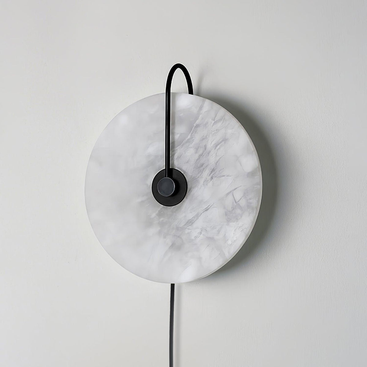 Alabaster Disc LED Plug-In Wall Lamp