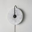 Alabaster Disc LED Plug-In Wall Lamp