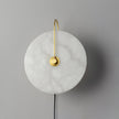 Alabaster Disc LED Plug-In Wall Lamp
