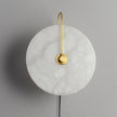 Alabaster Disc LED Plug-In Wall Lamp
