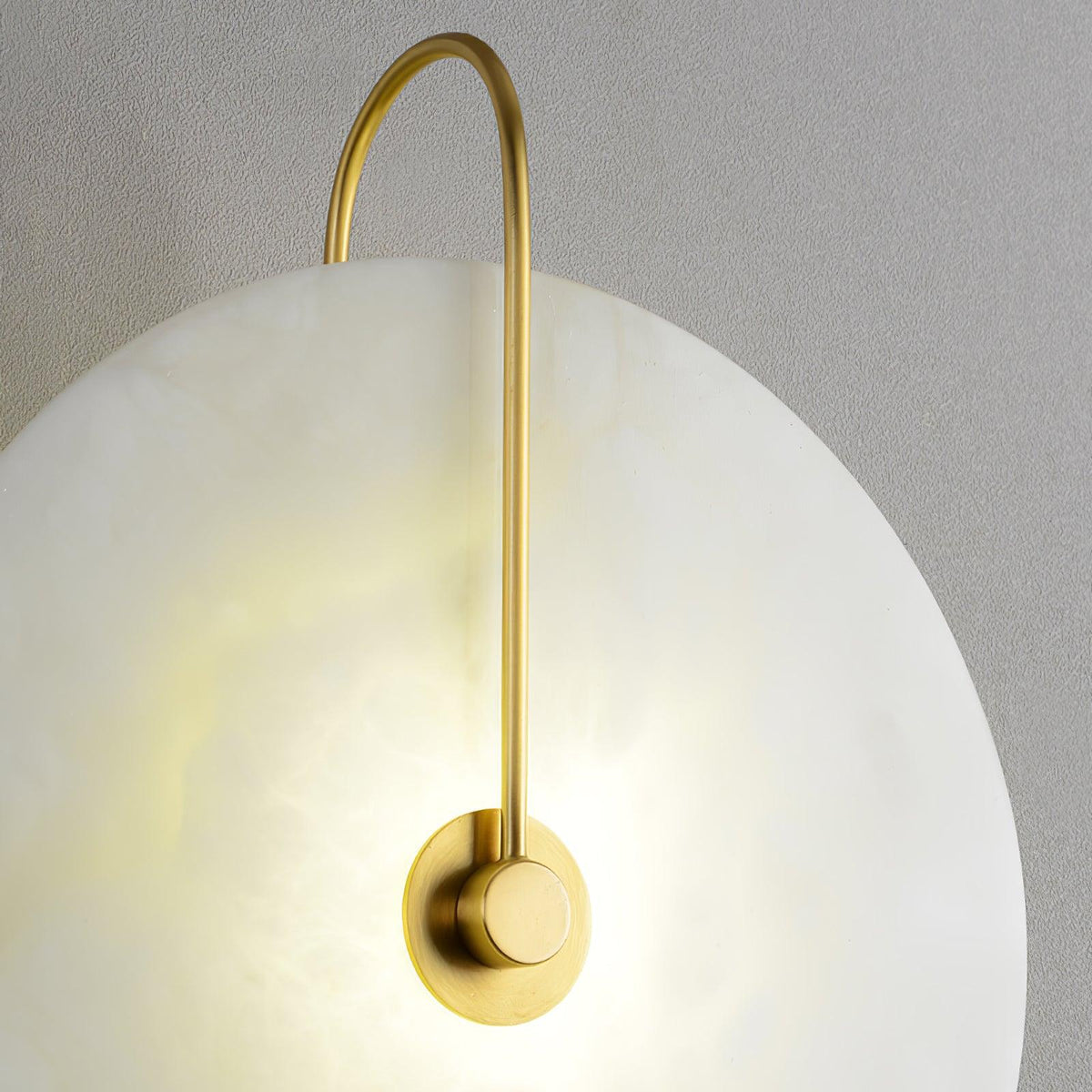 Alabaster Disc LED Plug-In Wall Lamp