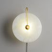 Alabaster Disc LED Plug-In Wall Lamp