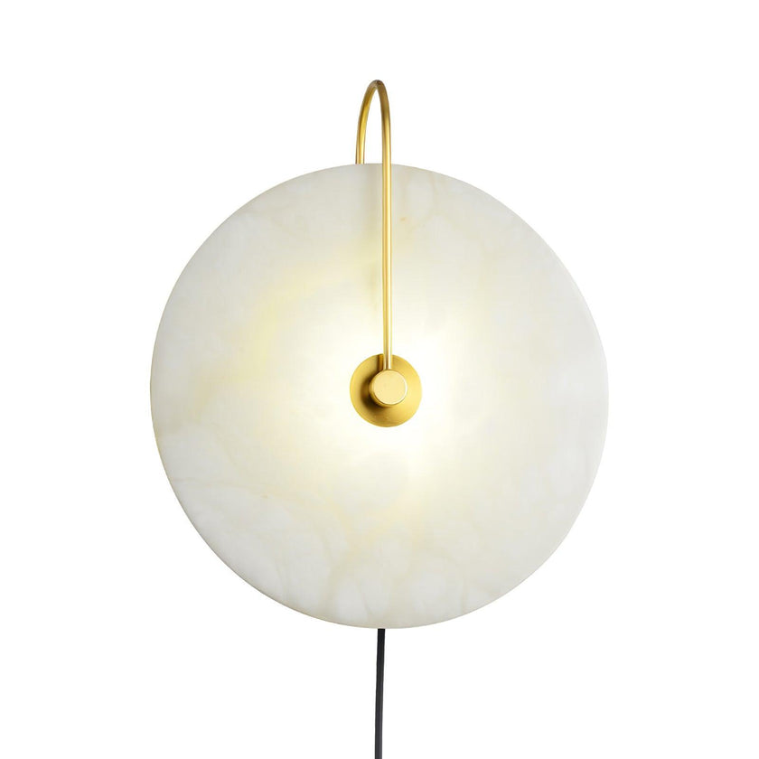 Alabaster Disc LED Plug-In Wall Lamp