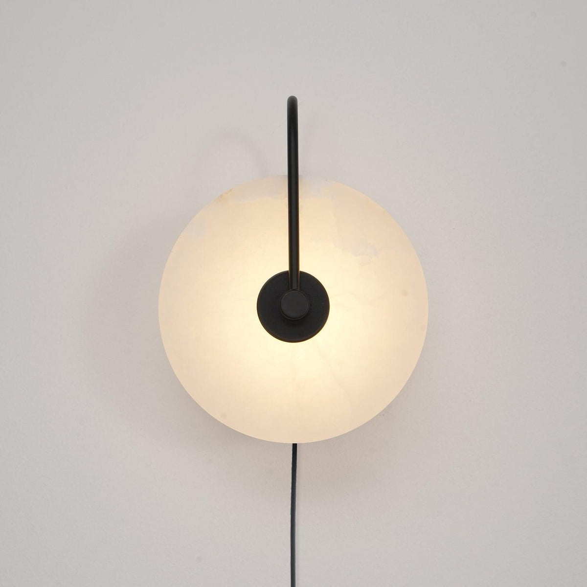 Alabaster Disc LED Plug-In Wall Lamp