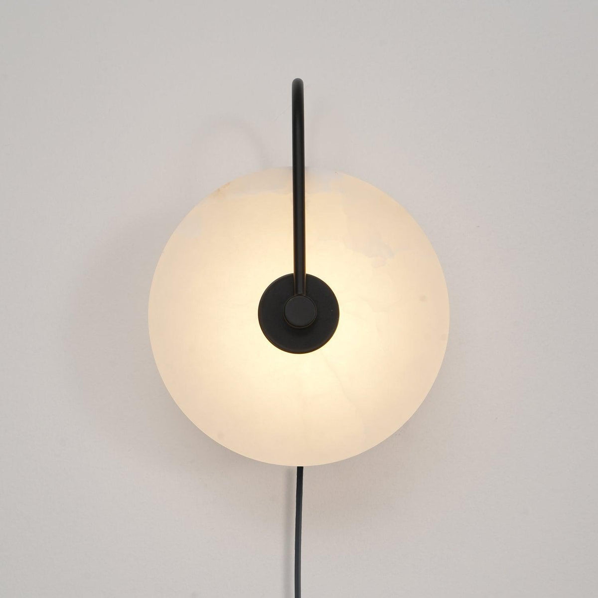 Alabaster Disc LED Plug-In Wall Lamp