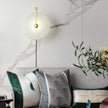 Alabaster Disc LED Plug-In Wall Lamp