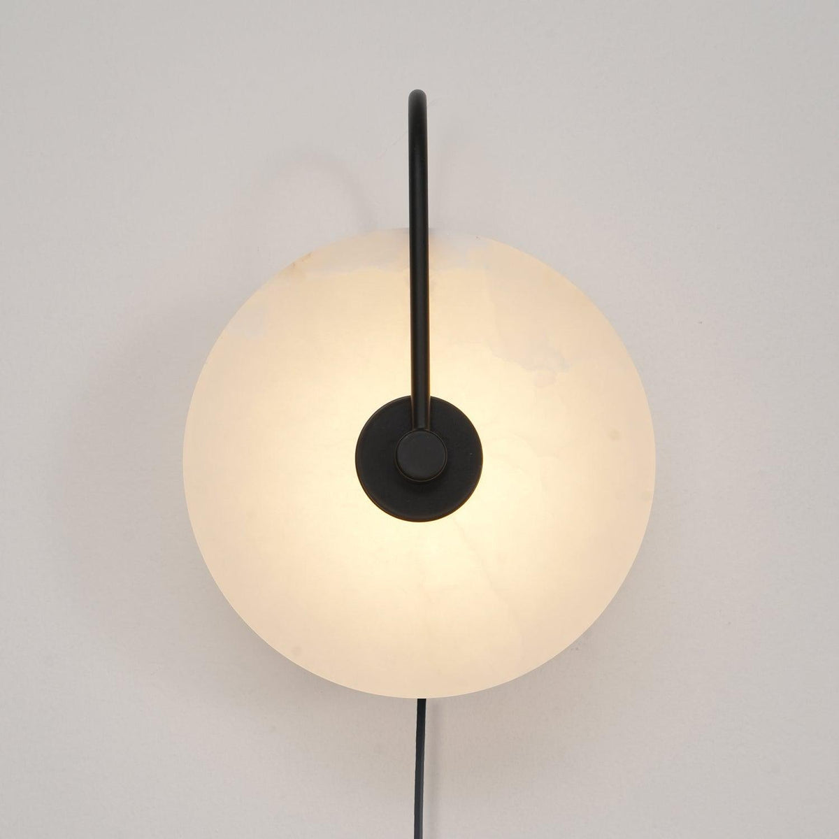 Alabaster Disc LED Plug-In Wall Lamp