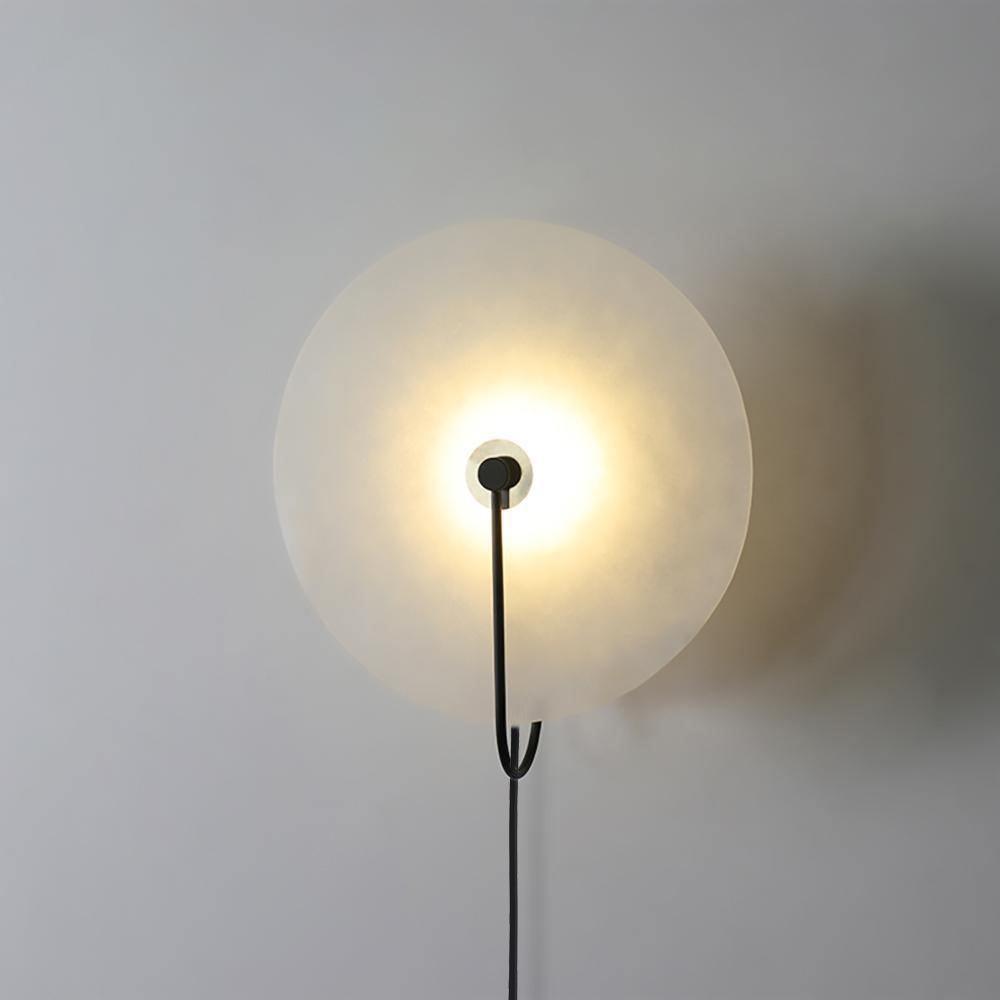 Alabaster Disc LED Plug-In Wall Lamp