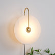 Alabaster Disc LED Plug-In Wall Lamp