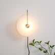 Alabaster Disc LED Plug-In Wall Lamp