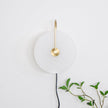 Alabaster Disc LED Plug-In Wall Lamp