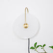 Alabaster Disc LED Plug-In Wall Lamp