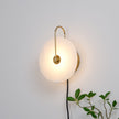 Alabaster Disc LED Plug-In Wall Lamp