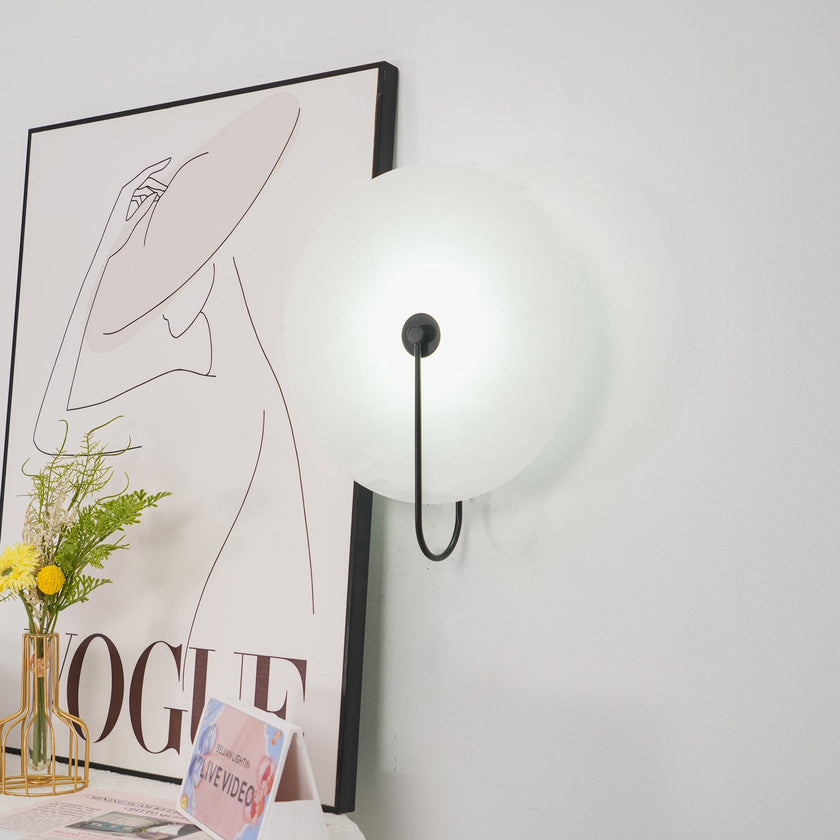 Alabaster Disc LED Plug-In Wall Lamp