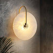 Alabaster Disc LED Plug-In Wall Lamp