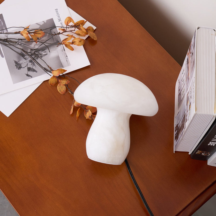 Alabaster Mushroom Dome Table Lamp