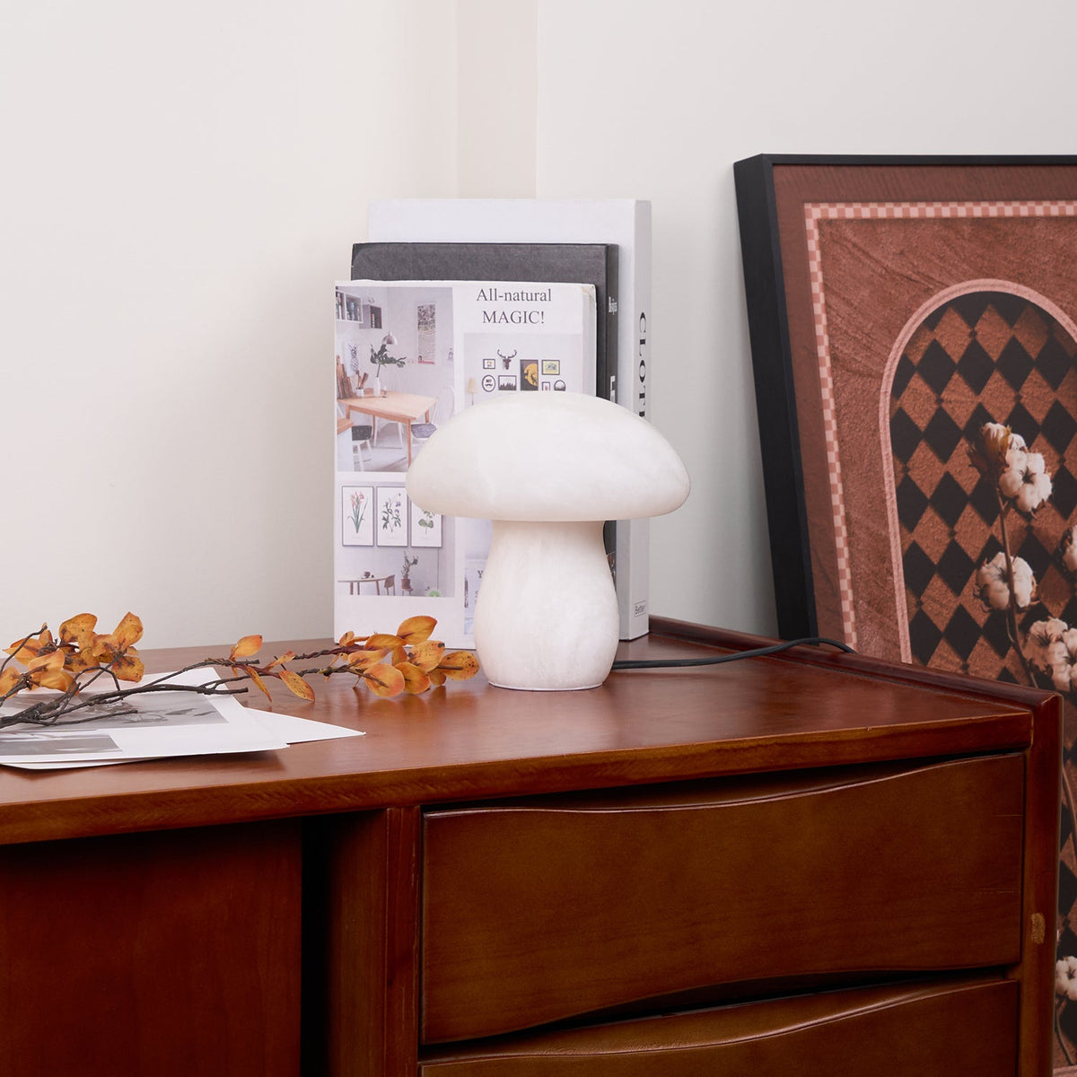 Alabaster Mushroom Dome Table Lamp