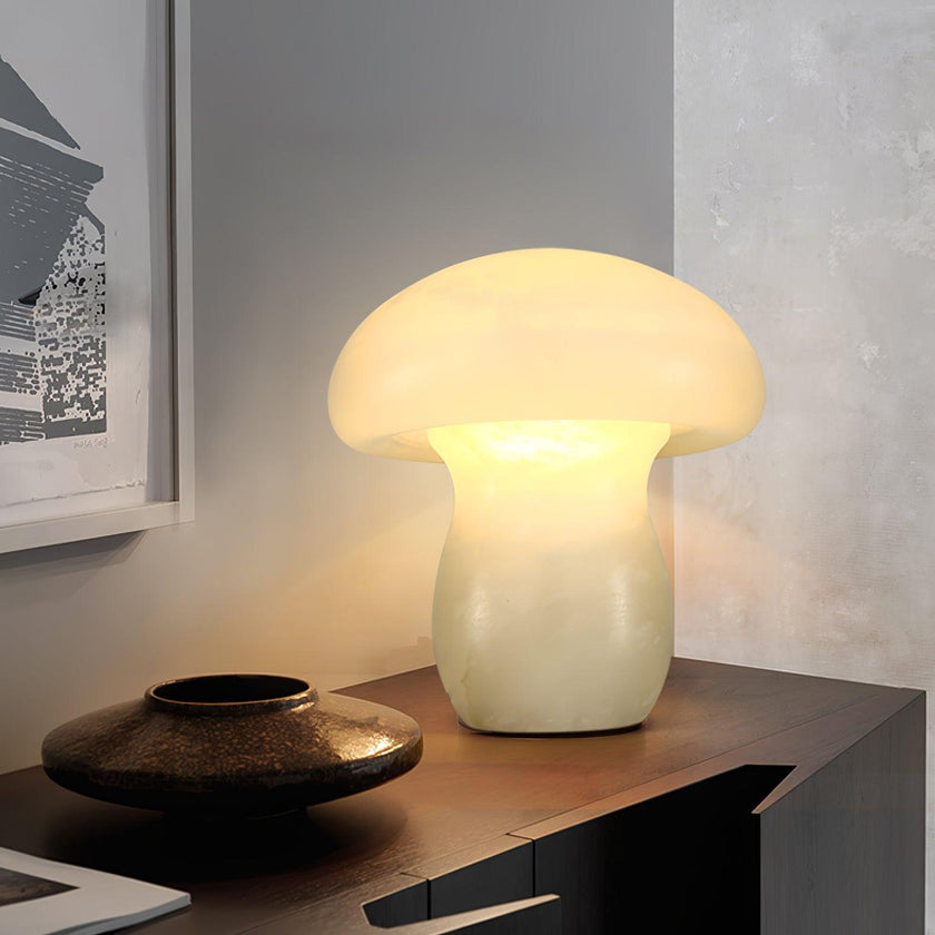 Alabaster Mushroom Dome Table Lamp