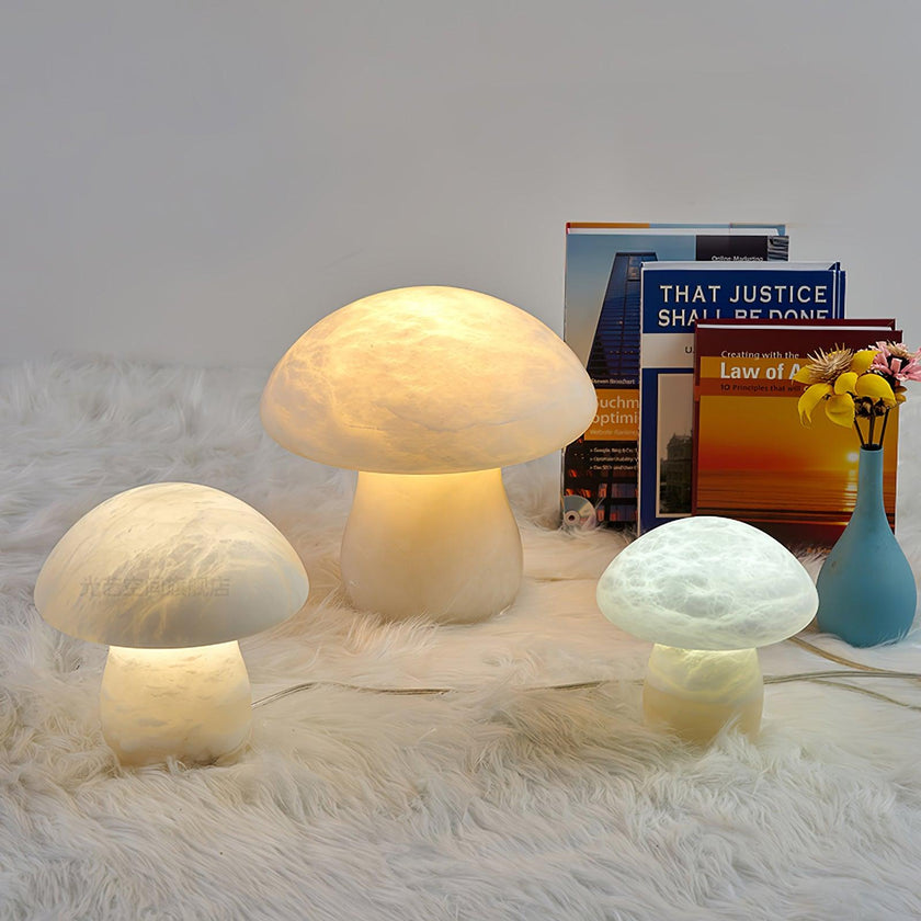 Alabaster Mushroom Dome Table Lamp