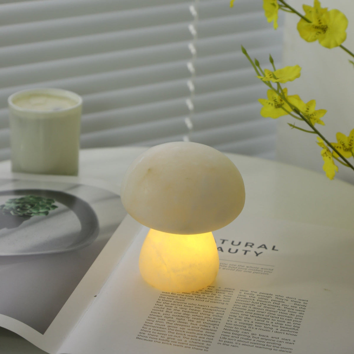 Alabaster Mushroom Dome Table Lamp