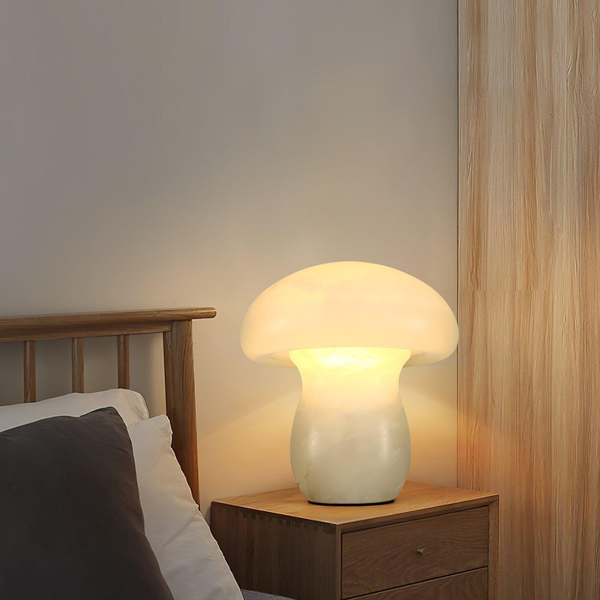 Alabaster Mushroom Dome Table Lamp