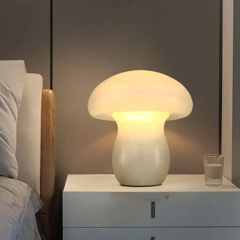 Alabaster Mushroom Dome Table Lamp