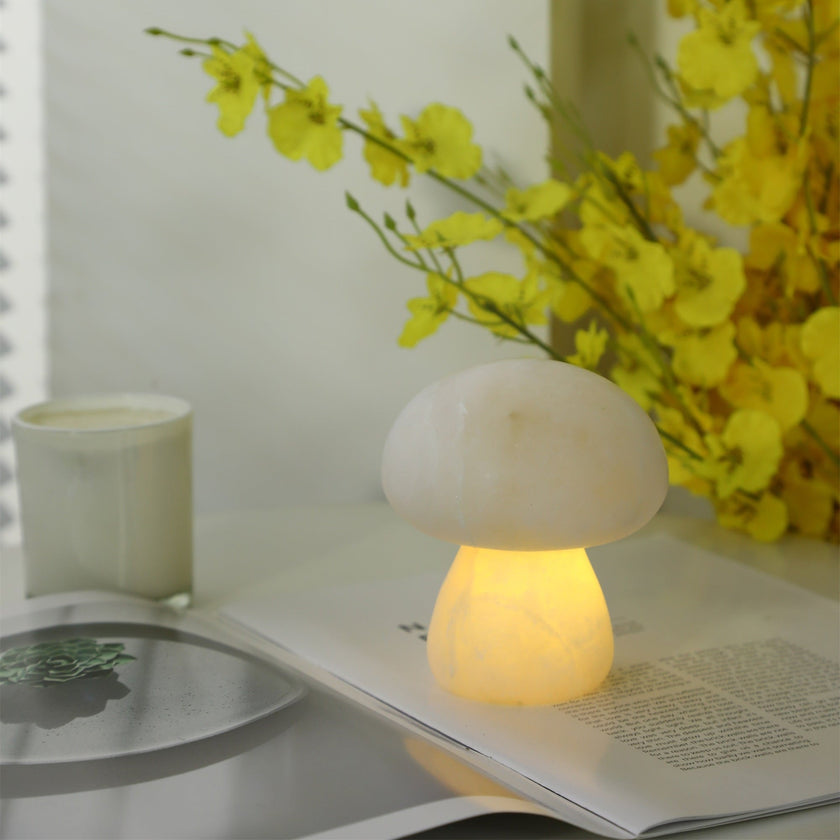 Alabaster Mushroom Dome Table Lamp