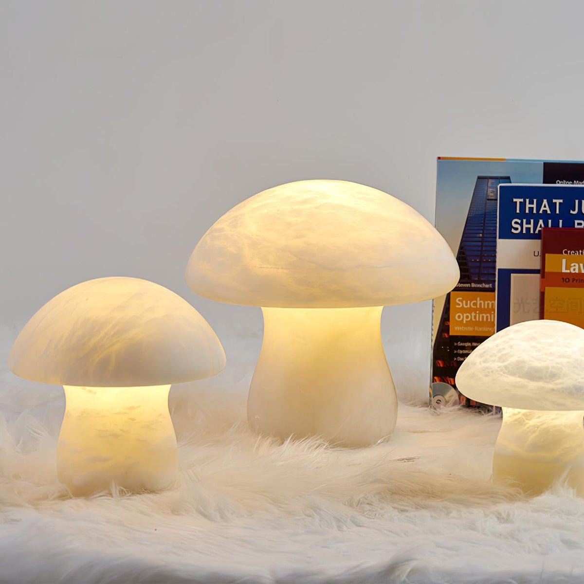 Alabaster Mushroom Dome Table Lamp