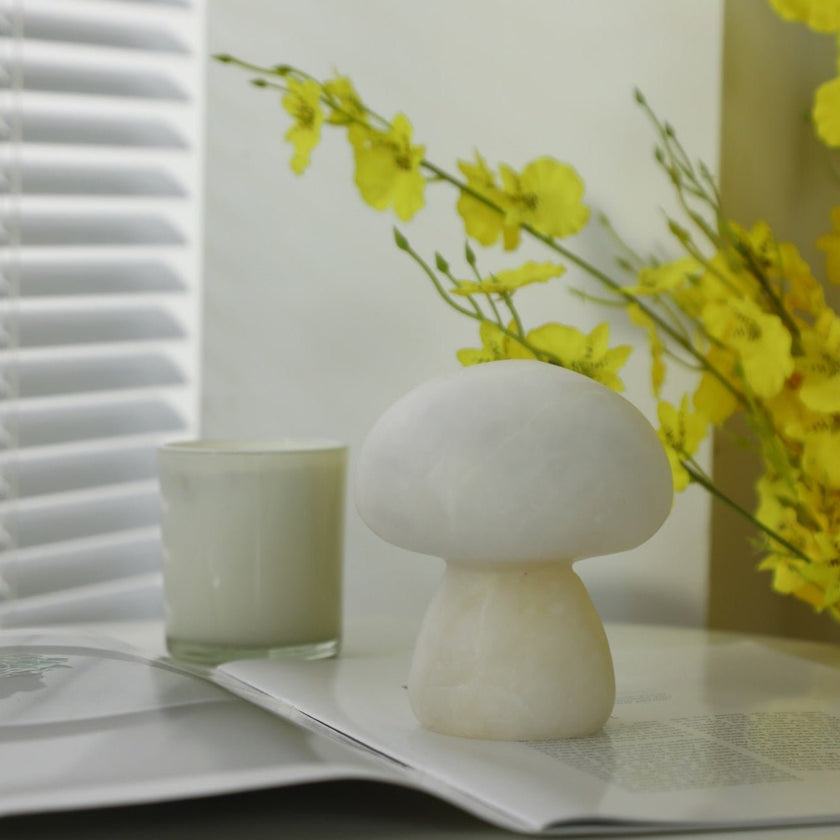 Alabaster Mushroom Dome Table Lamp