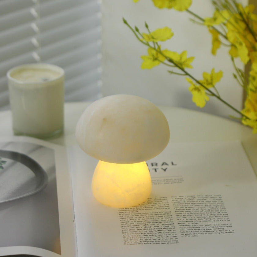 Alabaster Mushroom Dome Table Lamp