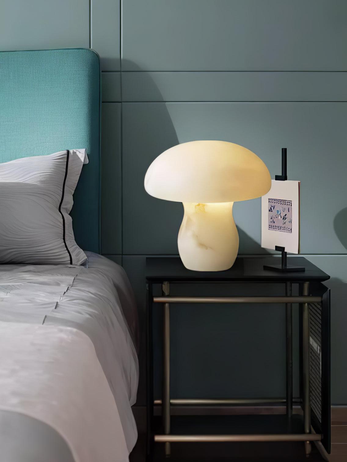 Alabaster Mushroom Dome Table Lamp