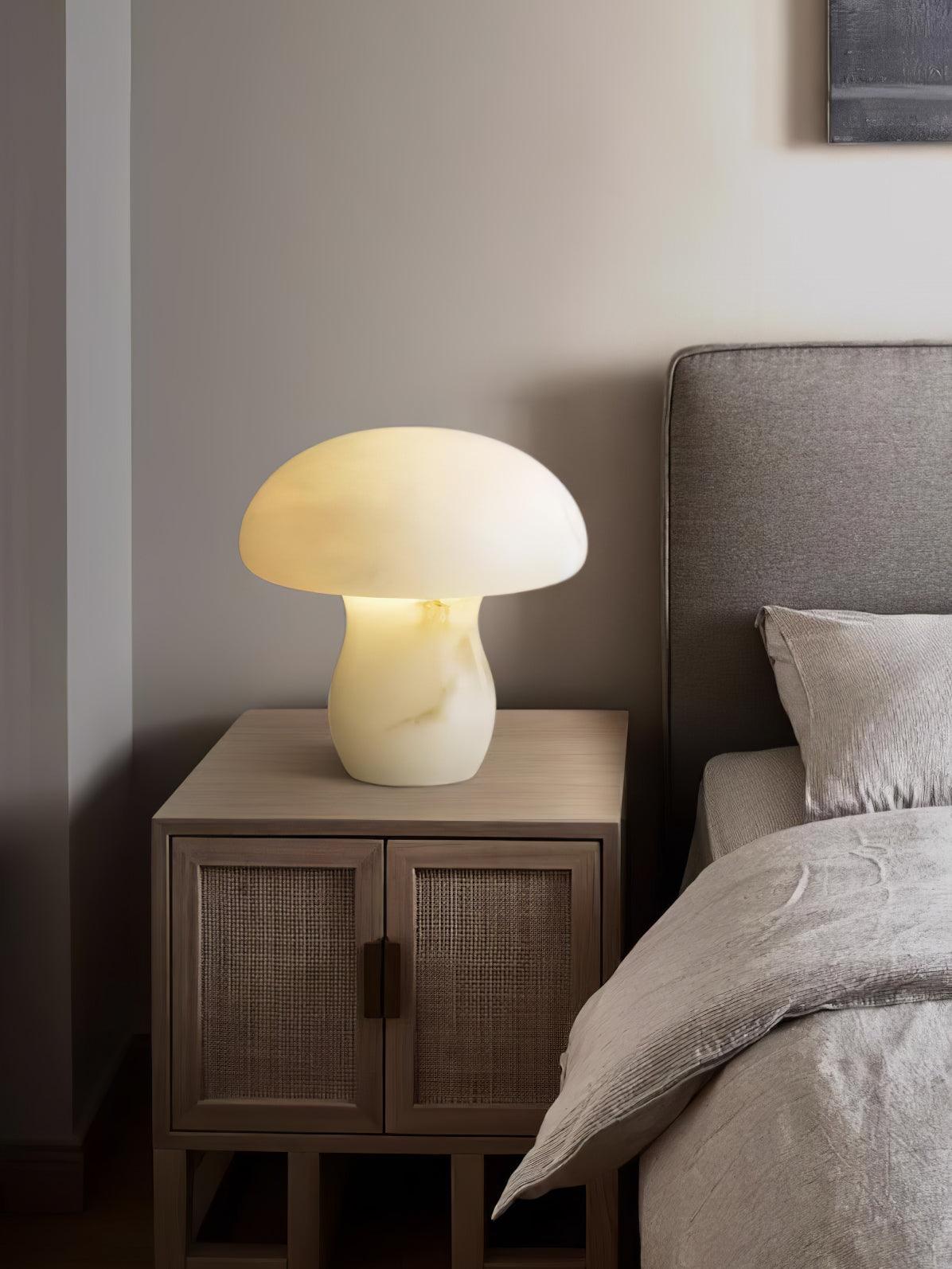 Alabaster Mushroom Dome Table Lamp