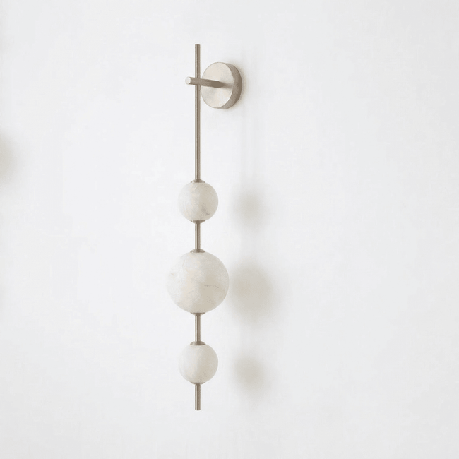 Alabaster Sphere Column Wall Sconce