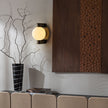 Alabaster Orb Brass Wall Sconce