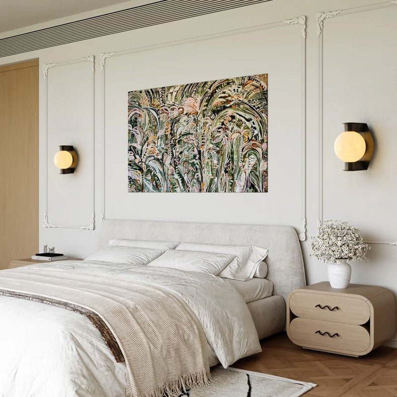 Alabaster Orb Brass Wall Sconce